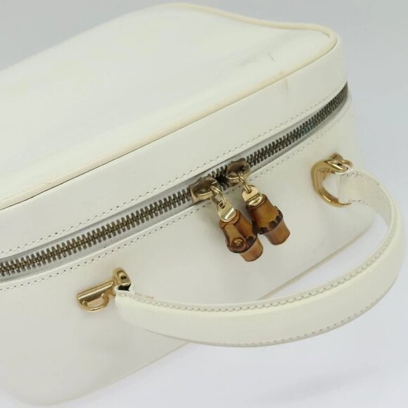 GUCCI Vanity Cosmetic Pouch Patent 2way Gold White 000 270 0323 Auth ep8794 - Picture 6 of 15